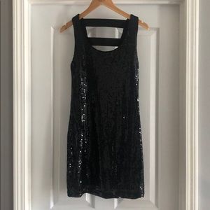 Black Sequin Mini Dress